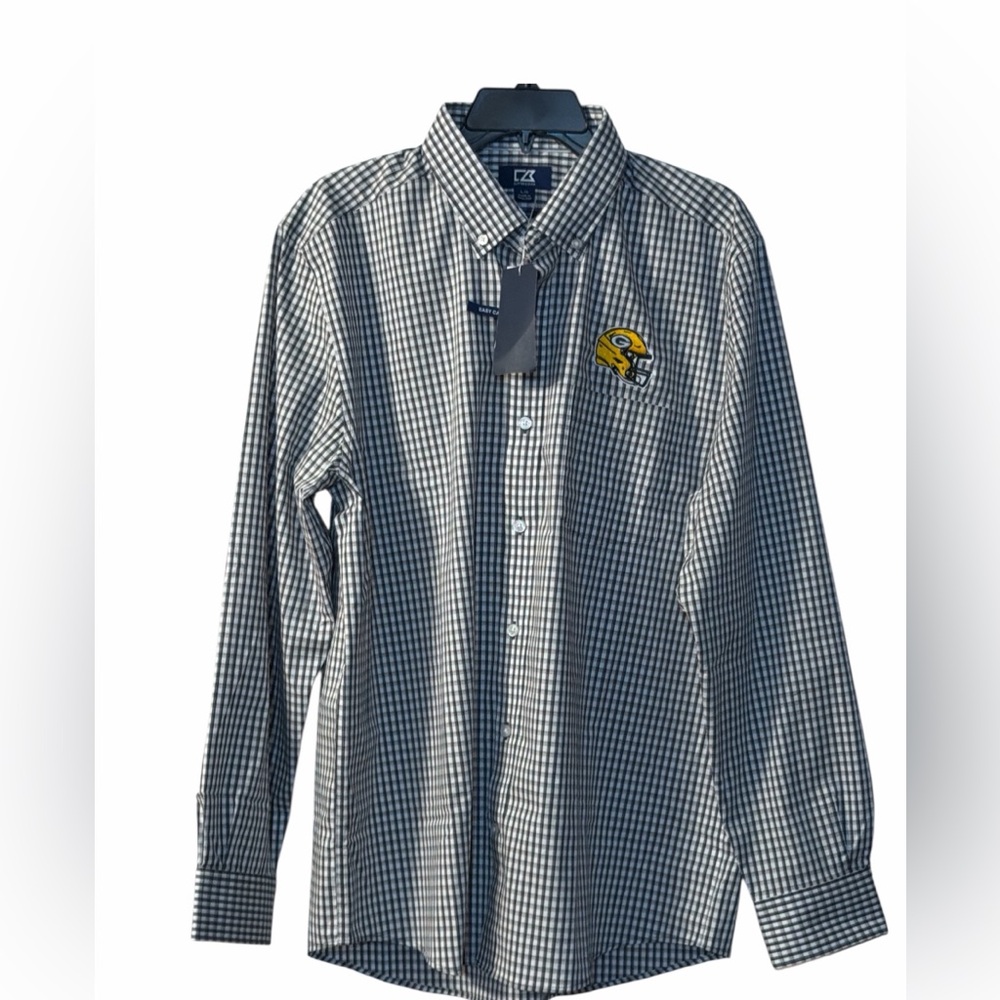 Cutter & Buck Green Bay Packers Plaid Button Down Shirt Men’s Large